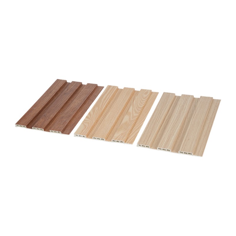 Panneau de grand mur cannelé par grain en bois creux de WPC pour le mur de fond de TV