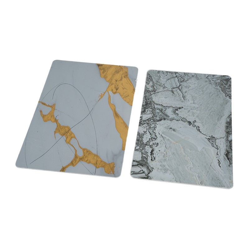 Revêtement de mur intérieur étanche à l'humidité de panneau enduit UV de PVC de faux marbre